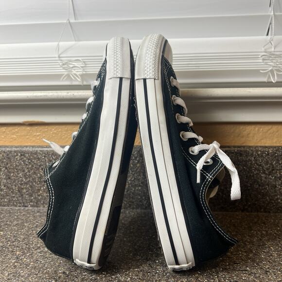 Converse All Star Low Top Womens Sz 8 Classic Black Canvas Sneaker Skate Lace Up - Picture 5 of 11